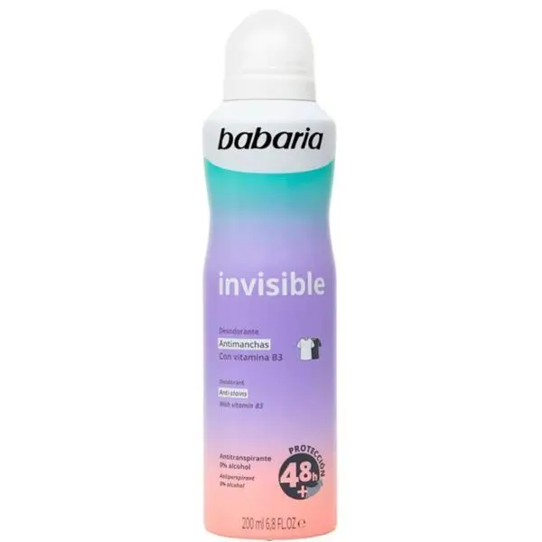 Babaria Безалкохолен дезодорант спрей против бели петна - Babaria Invisible Deodorant Spray 0% Alcohol, 200 мл