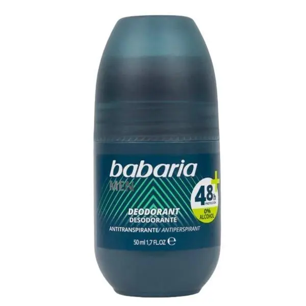 Babaria Безалкохолен рол-он дезодорант за мъже, 48+ часа защита - Babaria Men Cero Roll-On Deodorant 0% Alcohol 48h, 50 мл