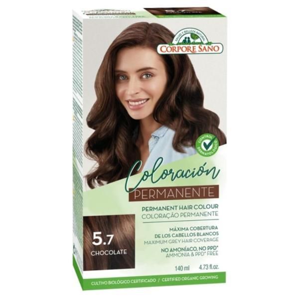Corpore Sano Безамонячна перманентна боя за коса Corpore Sano, нюанс 5.7 Шоколад, 140 мл