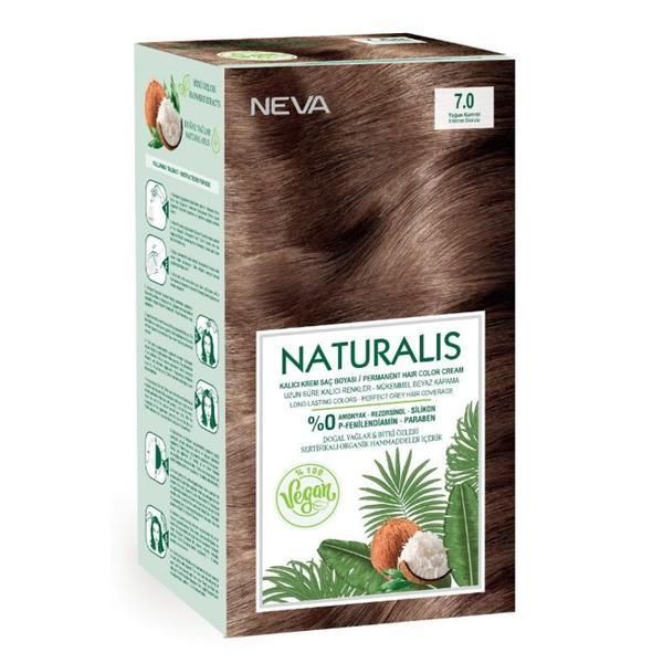 Naturalis Безамонячна веганска боя за коса - Naturalis, Neva, нюанс 7.0 Intense Blond, 150 мл