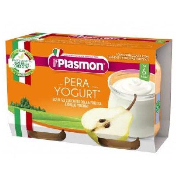 Plasmon Безглутенова закуска с пюре от круши и кисело мляко - Plasmon, 6 месеца+, 2 x 120 гр