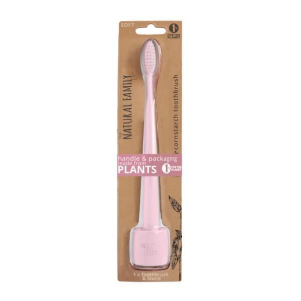 Jack n'Jill Биоразградима четка за зъби със стойка, розов кварц Jack n' Jill
