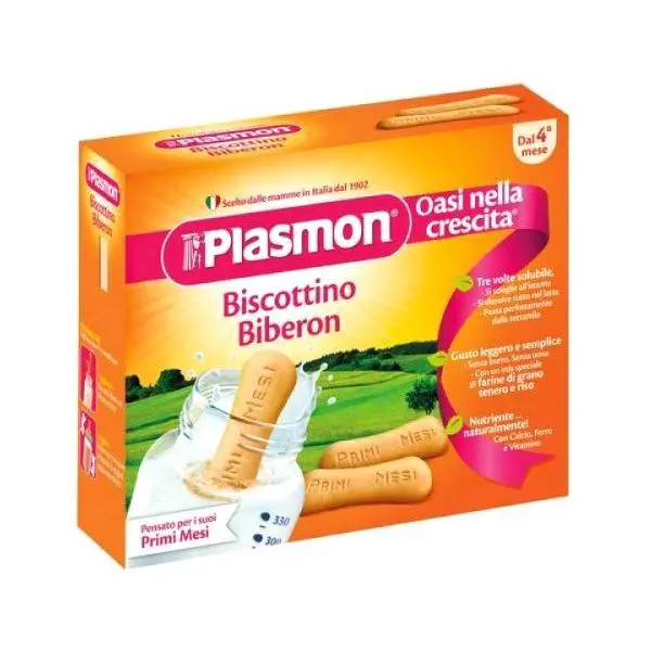Plasmon Бисквити Plasmon за шишета с форма на пискот, 4+ месеца, 320 гр