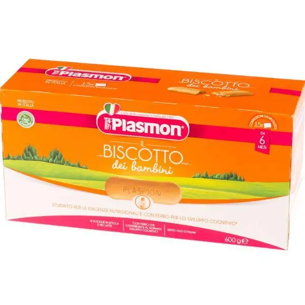 Plasmon Бисквити с мултивитамини и зърнени храни, калций и желязо, 6 месеца +, Plasmon, 600 гр