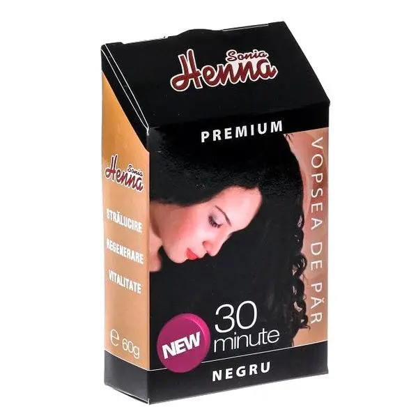 Henna Sonia Боя за коса Premium Henna Sonia, Черна, 60 гр
