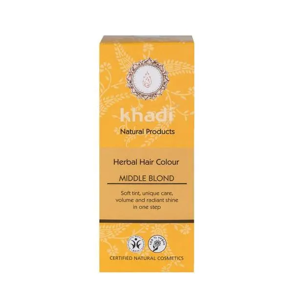 Khadi Боя за коса с къна за средно руса коса - Khadi Medium Blonde Natural Hair Color, 100 гр