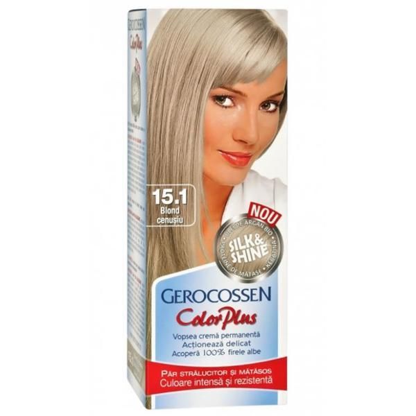 Gerocossen Боя за коса Silk&amp;Shine Gerocossen Color Plus, нюанс 15.1 Пепелно русо, 50 г