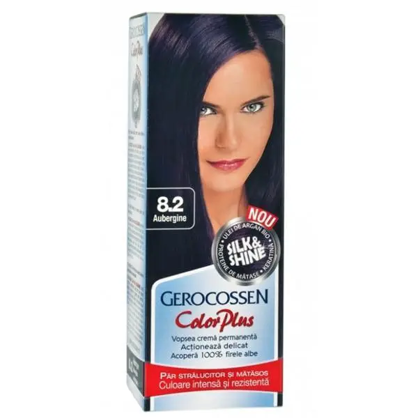 Gerocossen Боя за коса Silk&amp;Shine Gerocossen Color Plus, нюанс 8.2 Патладжан, 50 г
