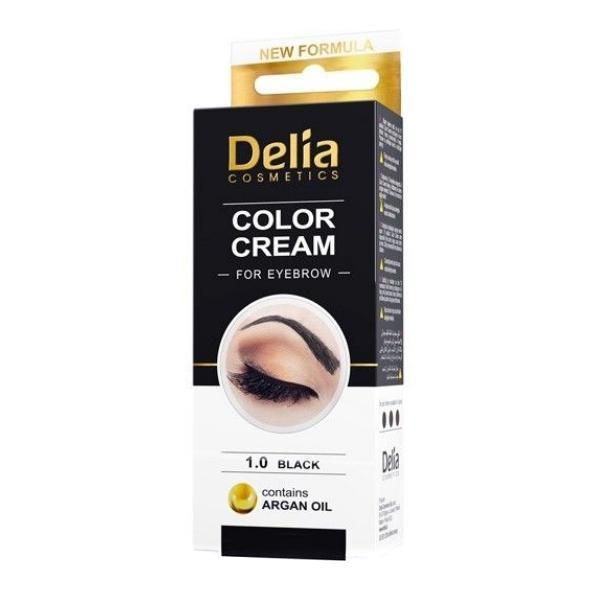 Delia Cosmetics Боя за вежди от арганово масло Delia Cosmetics, нюанс 1.0 Черен, 15мл