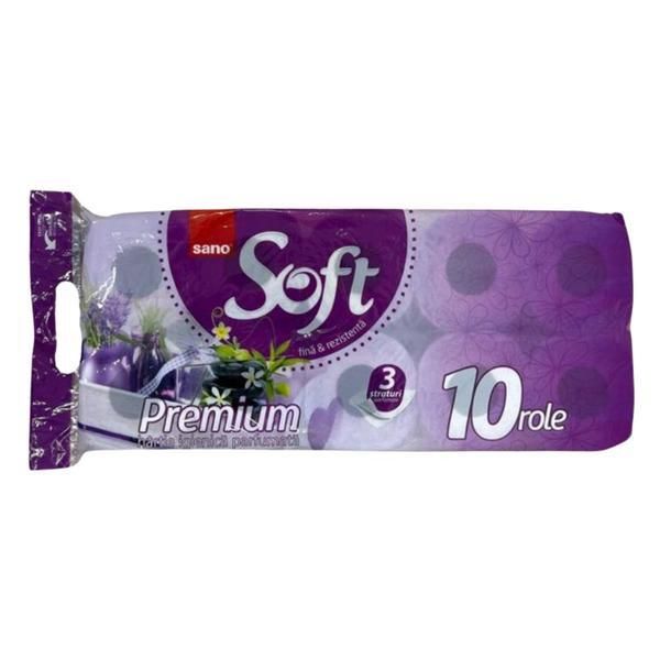 Sano Бяла тоалетна хартия 3 слоя - Sano Soft Premium White Toilet Paper, 10 ролки