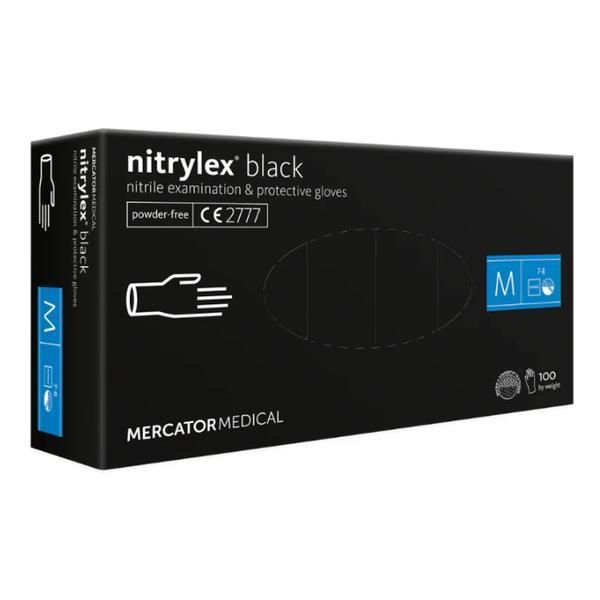 Nitrylex Черни ръкавици за преглед Nitrylex, размер M, 100 бр