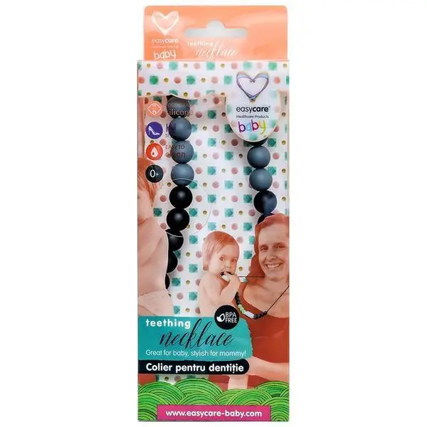 Easy Care Baby Червен гривна за никнене на зъби - Easycare Baby, силикон за хранителен клас, без BPA, 1 бр