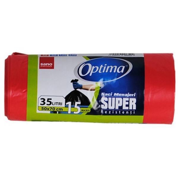Sano Червени торбички за отпадъци- Sano Optima Super, 35 л, 15 бр