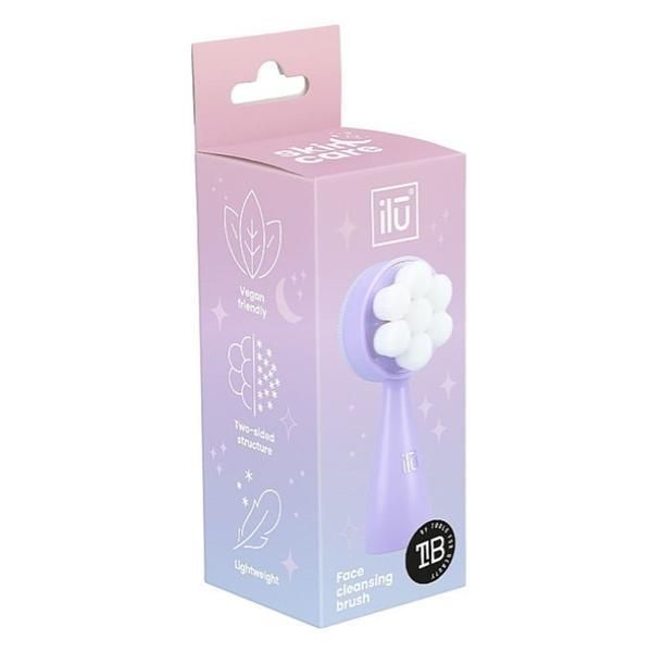 Ilu Четка за почистване и масаж на лице - Ilu Face Cleansing Brush, лилава, 1 бр