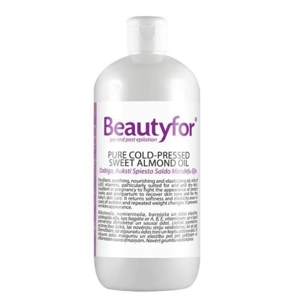 Beautyfor Чисто масло от сладък бадем - Beautyfor Pure Cold-Pressed Sweet Almond Oil, 500 мл