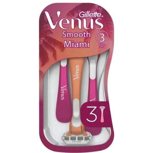 Gillette Дамска самобръсначка с 3 ножчета - Gillette Venus Smooth Miami, 3 бр