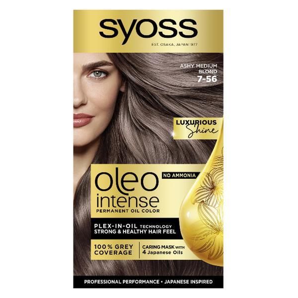 Syoss Деми-перманентна боя за коса - Syoss Professional Performance Oleo Intense Permanent Oil Color, нюанс 7-56 Средно пепелно русо