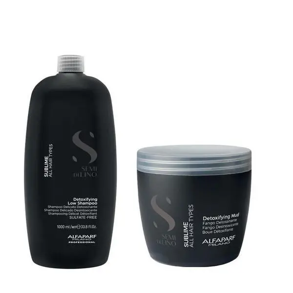 Alfaparf Milano Детоксикиращ пакет - Alfaparf Milano Semi Di Lino Sublime Detoxifying: Шампоан 1000 мл, Кал 500 мл