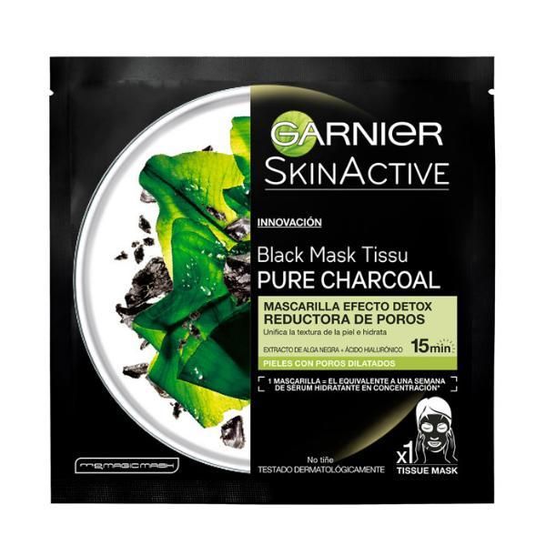 Garnier Детоксикираща салфетка маска с въглен - Garnier SkinActive Black Mask Tissu Pure Charcoal, 1 бр