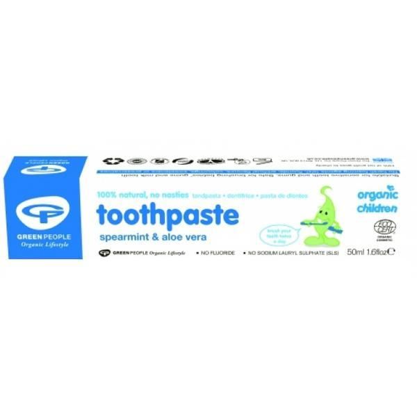 Green People Детска паста за зъби Green People Organic Mint and Aloe Vera, 50 мл