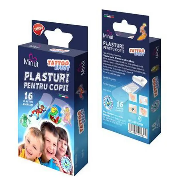 Vision Trading Детски пластири татуировка Minute Vision Trading, 16 бр