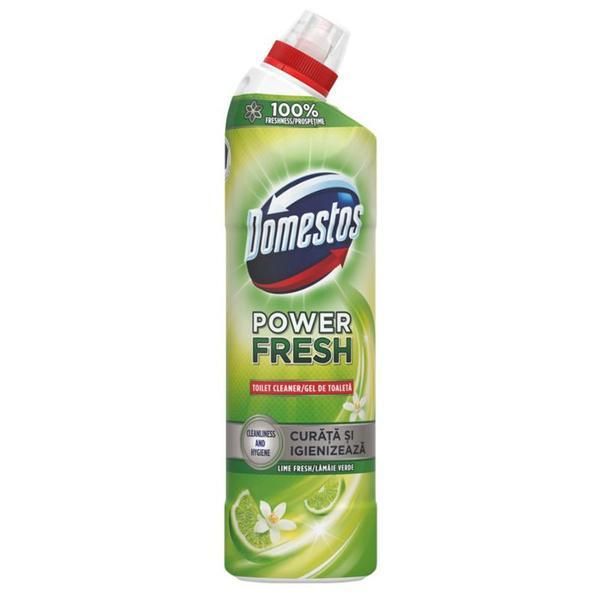 Domestos Дезинфекционен гел за тоалетна с аромат на зелен лайм - Domestos Power Fresh Toilet Cleaner Lime Fresh, 700 мл