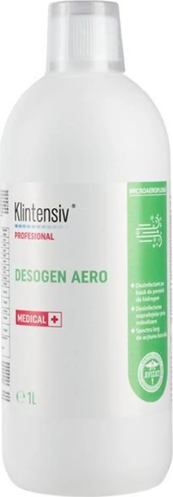 Klintensiv Дезинфекционен препарат с водороден прекис за микроаерофлора - Klintensiv Professional Desogen Aero Medical, 1000 мл
