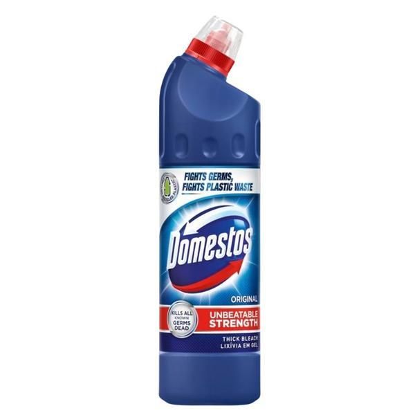Domestos Дезинфекционен препарат за тоалетни - Domestos Thick Bleach Original Blue, 750 мл