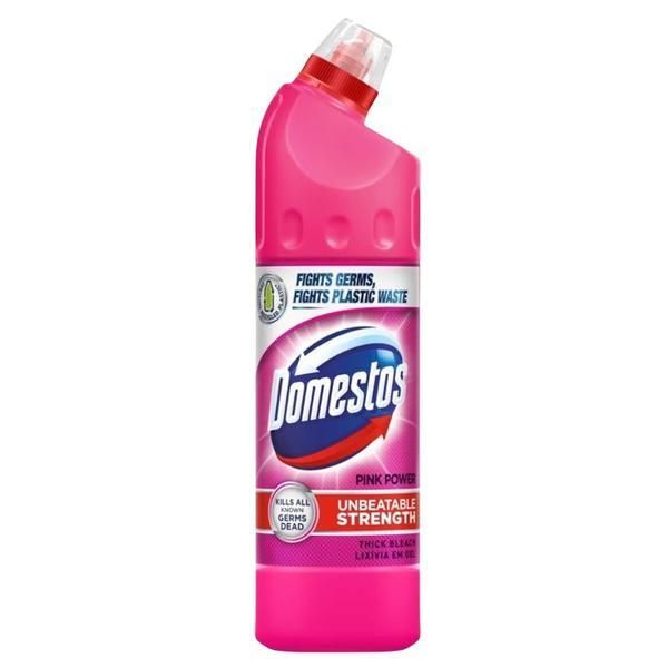 Domestos Дезинфекционен препарат за тоалетни - Domestos Thick Bleach Pink Power, 750 мл