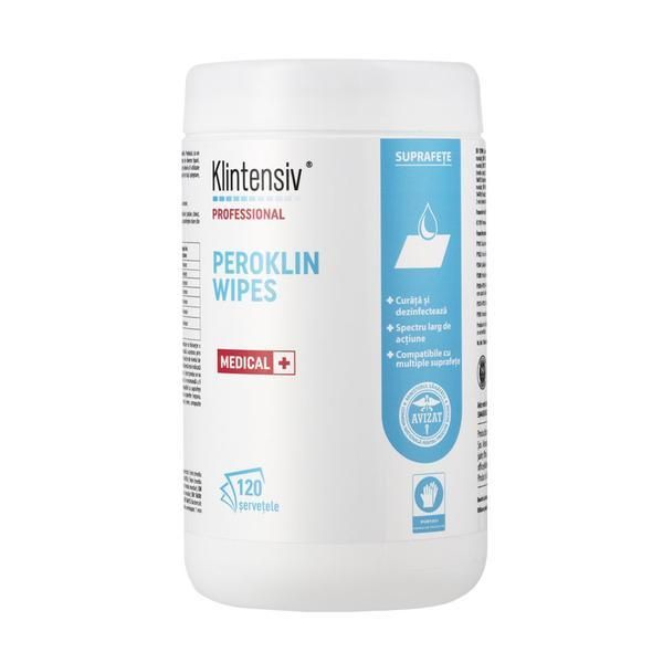 Klintensiv Дезинфекционни мокри кърпички - Klintensiv Professional Peroklin Wipes, 120 броя