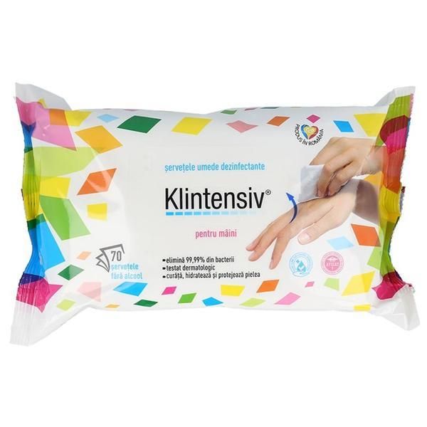 Klintensiv Дезинфекционни мокри кърпички за ръце Klintensiv, 70 бр