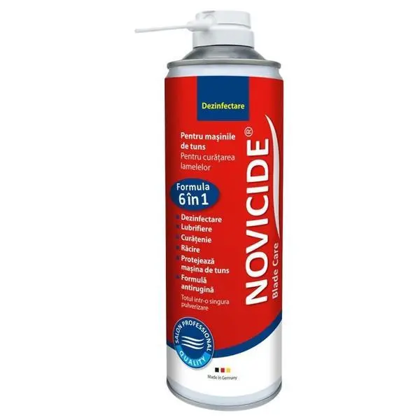 Barbicide Дезинфекциращ спрей 6 в 1 за поддръжка на машинка за подстригване - Novicide Blade Care, 500 мл