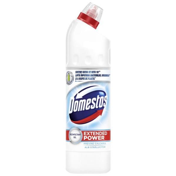 Domestos Дезинфектант за тоалетна - Domestos Thick Bleach White &amp; Shine Extended Power, 750 мл