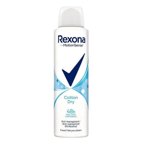Rexona Дезодорант против изпотяване спрей за жени - Rexona MotionSense Cotton Dry 48h, 150 мл