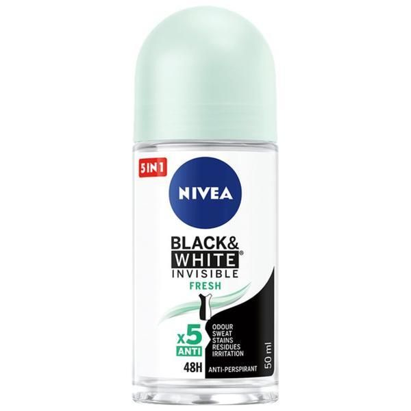 Nivea Дезодорант Roll-On - Nivea Black&amp;White Invisible Fresh, 50 мл