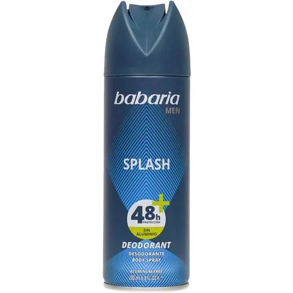 Babaria Дезодорант спрей без алуминий за мъже, 48+ часа защита - Babaria Men Splash Aluminum Free Deodorant Spray 48h, 200 мл