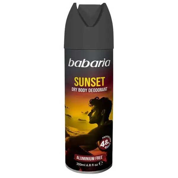 Babaria Дезодорант спрей без алуминий за мъже, 48h+  защита - Babaria Sunset Dry Body Deodorant, 200 мл