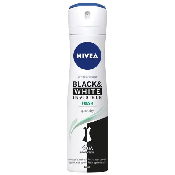 Nivea Дезодорант спрей против изпотяване Black&amp;White Invisible Fresh, Nivea, 150 мл