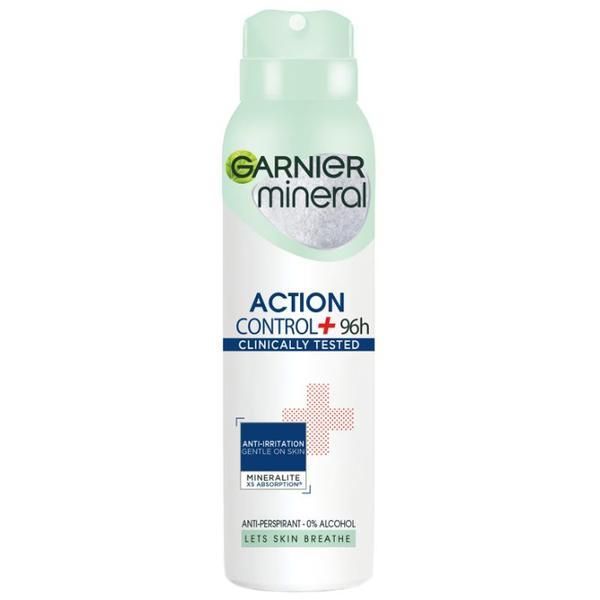 Garnier Дезодорант спрей против изпотяване - Garnier Mineral Action Control +96h клинично тестван, 150 мл