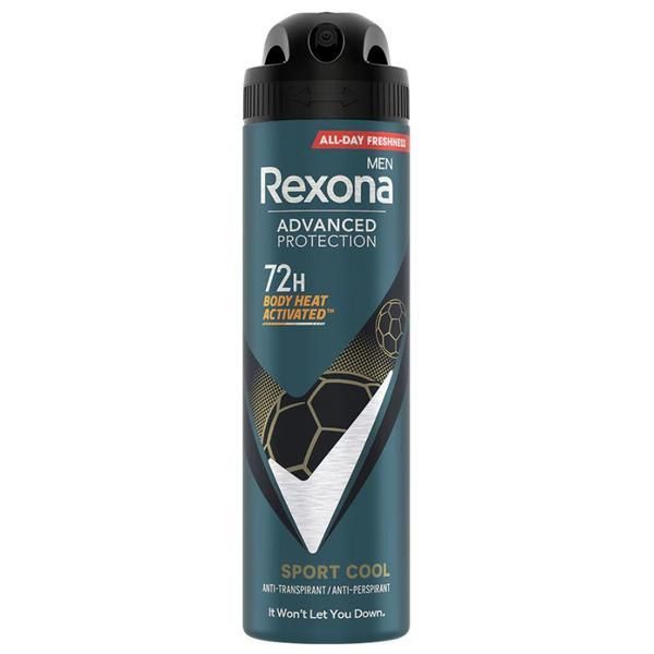 Rexona Дезодорант спрей против изпотяване за мъже Cobalt - Rexona Men Advanced Protection Cool Sport 72h, 150 мл