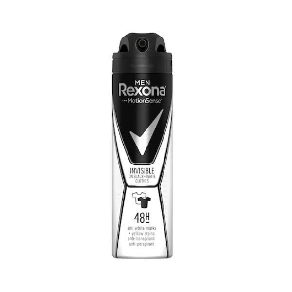 Rexona Дезодорант спрей против изпотяване за мъже - Rexona MotionSense Invisble Black &amp; White 48h, 150 мл