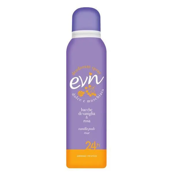 Evin Дезодорант спрей с ванилия и роза - Evin Young Vanilla Pods &amp; Rose Deodorant Spray 24h, 150 мл