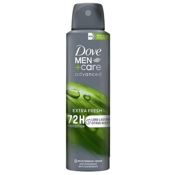 Dove Дезодорант спрей за мъже - Dove Men +Care Advanced 72h Protection Extra Fresh, 150 мл