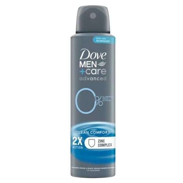 Dove Дезодорант спрей за мъже - Dove Men +Care Advanced Clean Comfort 0% алуминиеви соли,150 мл