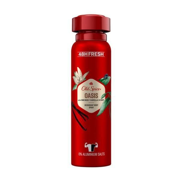 Old Spice Дезодорант спрей за мъже - Old Spice Oasis аромат на пушена ванилия, 150 мл