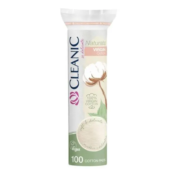 Cleanic Дискети от естествен памук Cleanic Naturals Virgin Cotton Pads 100 бр