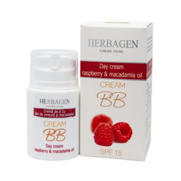Herbagen Дневен крем BB Крем с малина и масло от макадамия SPF 15 Herbagen, 50г