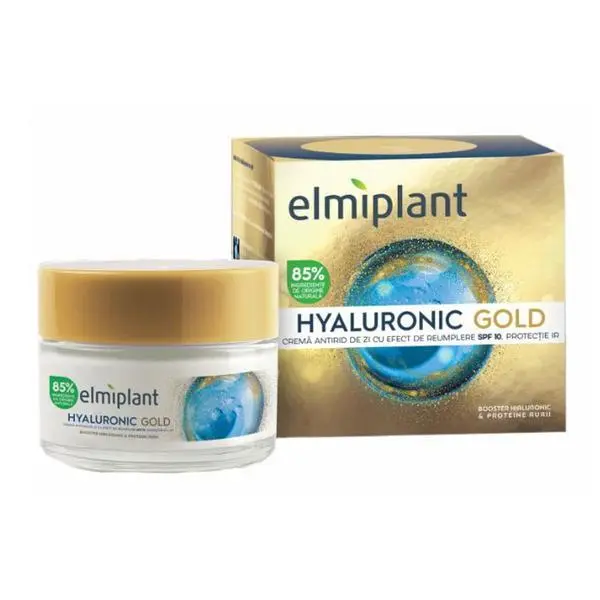 Elmiplant Дневен крем против бръчки с възстановяващ ефект SPF 10 - Elmiplant Hyaluronic Gold, 50 мл
