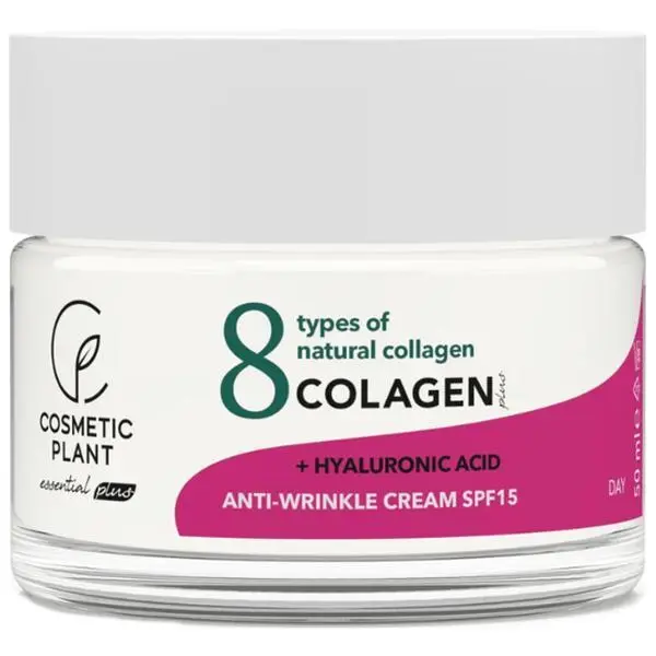 Cosmetic Plant Дневен крем против бръчки SPF 15 - Cosmetic Plant Collagen Plus, 50 мл