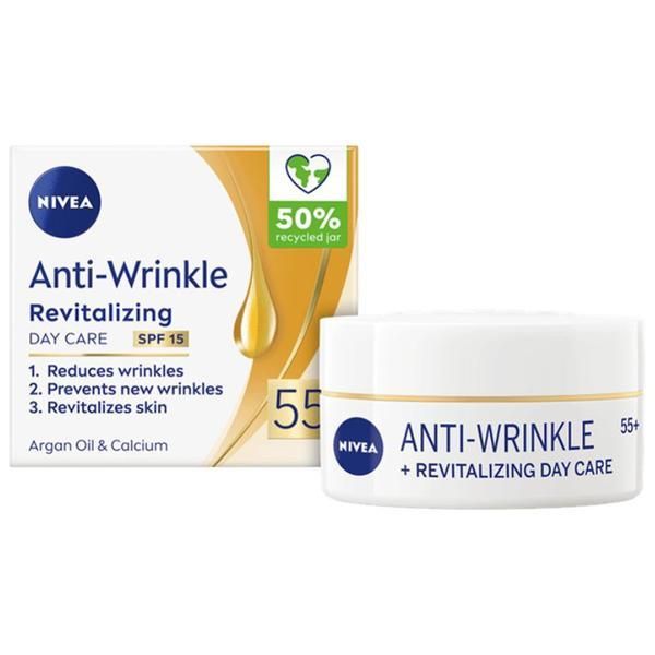 Nivea Дневен крем против бръчки за ревитализиращ 55+ - Nivea Anti-Wrinkle + Revitalizing Day Care, 50 мл